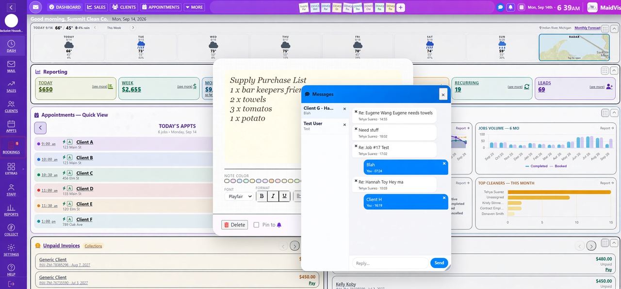 MaidVista team messenger